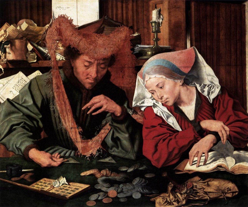 Маринус ван Реймерсвале. Меняла и его жена. 1539.
